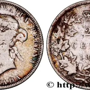 CANADA 25 Cents Victoria 1881 Heaton fwo_957427 Monde Haute Qualité