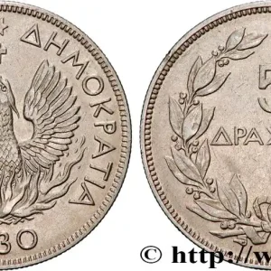 Remise GRÈCE 5 Drachmes Phénix 1930 fwo_747749 Monde