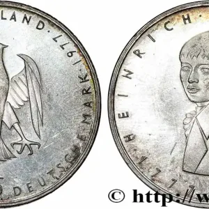 Produit De Marque ALLEMAGNE 5 Mark proof Heinrich von Kleist 1977 Karlsruhe fwo_784301 Monde