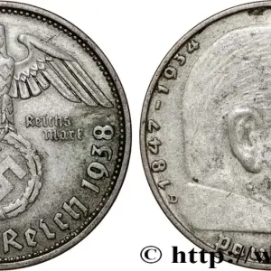 Gros Lot ALLEMAGNE 2 Reichsmark Maréchal Paul von Hindenburg 1938 Munich fwo_809743 Monde