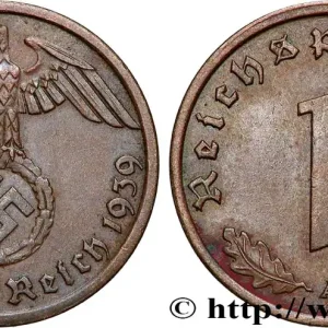 ALLEMAGNE 1 Reichspfennig aigle et swastika 1939 Berlin fwo_818841 Monde Prix Cassé