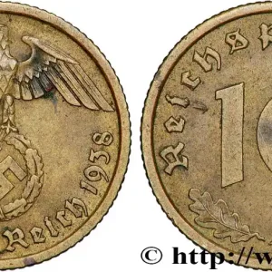 ALLEMAGNE 10 Reichspfennig aigle surmontant une swastika 1938 Berlin fwo_818843 Monde En Vogue