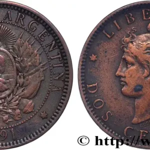 Seulement Aujourd’hui ARGENTINE 2 Centavos emblème / “Liberté” 1891 fwo_822309 Monde