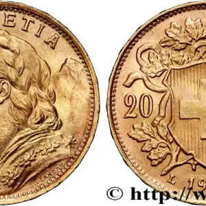 Prix Choc OR, PALLADIUM ET PLATINE INVESTISSEMENT 20 Francs "Vreneli" 1935 Berne fwo_826605 Monde