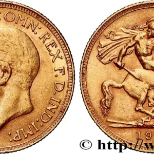 OR, PALLADIUM ET PLATINE INVESTISSEMENT 1 Souverain Georges V 1929 Afrique du Sud fwo_828023 Monde Vente Directe