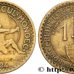 Commander Maintenant MONACO 1 Franc émission du Crédit Foncier de Monaco 1924 Poissy fwo_833146 Monde