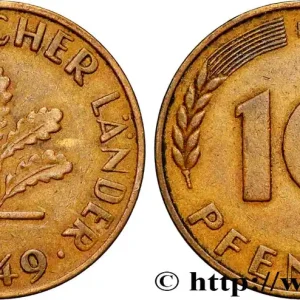 Remise ALLEMAGNE 10 Pfennig “Bank deutscher Länder” 1949 Stuttgart - F fwo_833223 Monde