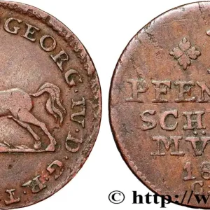 ALLEMAGNE - BRUNSWICK 1 Pfenning Georges de Hanovre et Charles II de Brunswick 1822 fwo_833275 Monde Commander Vite