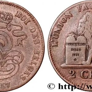 Garantie Incluse BELGIQUE 2 Centimes Léopold Ier 1857 fwo_833304 Monde