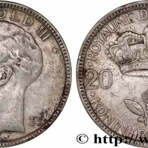 Fait Main BELGIQUE 20 Francs Léopold III 1935 fwo_776949 Monde