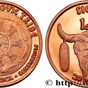 Retour Gratuit ÉTATS UNIS D'AMÉRIQUE - Tribus Amérindiennes 1 Cent Oglala Sioux Tribe 2014 fwo_807006 Monde