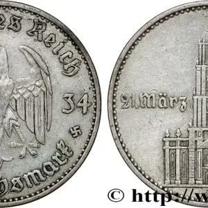 ALLEMAGNE 2 Reichsmark Commémoration du serment du 21 mars 1933 en l’église de la garnison de Potsdam 1934 Berlin fwo_809748 Monde Commande En Gros