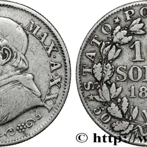 VATICAN ET ÉTATS PONTIFICAUX 10 Soldi Pie IX an XXI 1866 Rome fwo_813048 Monde Meilleure Qualité