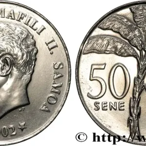 SAMOA Ouest 50 Sene roi Malietoa Tanumafili II / bananier 2002 fwo_814656 Monde Vente Directe