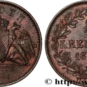 ALLEMAGNE - BADE 1/2 Kreuzer Grand-Duché de Bade 1866 fwo_815088 Monde Certifié