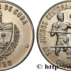 Commander Maintenant CUBA 1 Peso armes / XIVe jeux Centramérique et Caraïbe : boxeurs 1981 fwo_818923 Monde