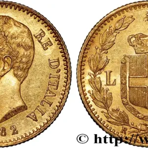 Livraison Gratuite OR, PALLADIUM ET PLATINE INVESTISSEMENT 20 Lire Umberto Ier 1882 Rome fwo_832697 Monde