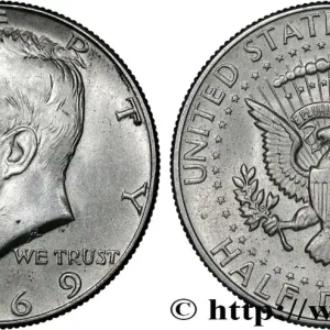 Livraison Gratuite ÉTATS-UNIS D'AMÉRIQUE 1/2 Dollar Kennedy 1969 Denver fwo_833760 Monde