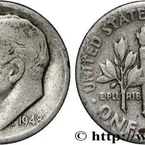 ÉTATS-UNIS D'AMÉRIQUE 1 Dime (10 Cents) Roosevelt 1948 Philadelphie fwo_833779 Monde Acheter Direct