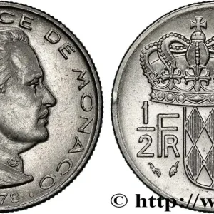 Paiement Sécurisé MONACO 1/2 Franc Rainier III 1978 Paris fwo_833843 Monde