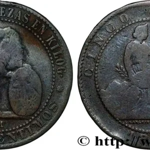 Seulement Aujourd’hui ESPAGNE 5 Centimos “ESPAÑA” 1870 Oeschger Mesdach & CO fwo_833965 Monde