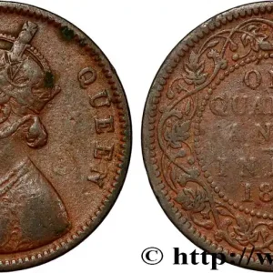 INDES BRITANNIQUES 1/4 Anna Victoria 1862 Calcutta fwo_833984 Monde Vente Directe