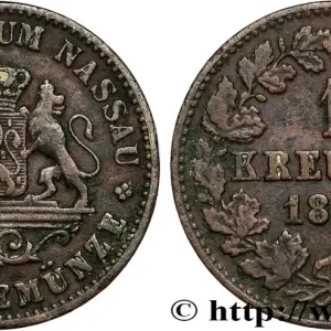 ALLEMAGNE - NASSAU 1 Kreuzer 1862 fwo_834096 Monde Usine Directe