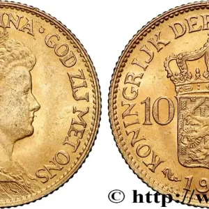Populaire OR, PALLADIUM ET PLATINE INVESTISSEMENT 10 Gulden, 3e type Wilhelmina 1917 Utrecht fwo_834472 Monde