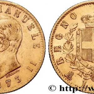 Expédié Aujourd’hui OR, PALLADIUM ET PLATINE INVESTISSEMENT 20 Lire Victor Emmanuel II 1873 Milan fwo_834553 Monde