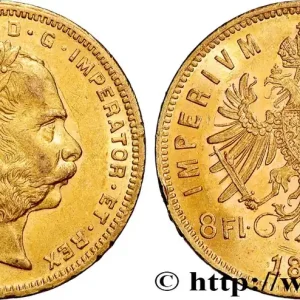 Paiement Sécurisé OR, PALLADIUM ET PLATINE INVESTISSEMENT 8 Florins ou 20 Francs or François-Joseph Ier 1887 Vienne fwo_834576 Monde