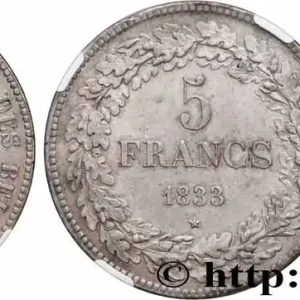BELGIQUE - ROYAUME DE BELGIQUE - LÉOPOLD Ier 5 Francs 1833 fwo_828294 Monde Petit Prix