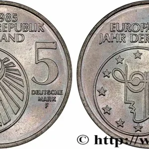 Usine Directe ALLEMAGNE 5 Mark Année européenne de la musique 1985 Stuttgart - F fwo_784514 Monde