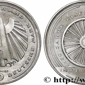 Petit Prix ALLEMAGNE 5 Mark Proof 150e anniversaire des chemins de fer allemands 1985 Karlsruhe fwo_784522 Monde