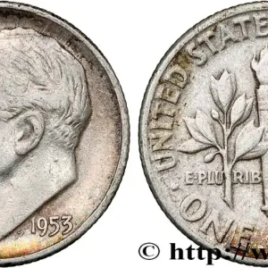 ÉTATS-UNIS D'AMÉRIQUE 1 Dime(10 Cents) Roosevelt 1953 Philadelphie fwo_812565 Monde Nouvelle Collection