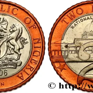 Bon Marché NIGERIA 2 Naira emblème / bâtiment de l’assemblée nationale à Abuja 2006 British Royal Mint fwo_817286 Monde