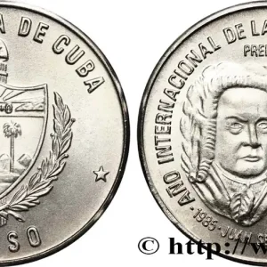 CUBA 1 Peso armes / année internationale de la musique : Jean-Sébastien Bach 1985 fwo_818911 Monde Quantité Limitée