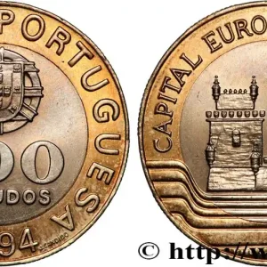 Réduction PORTUGAL 200 Escudos “Lisbonne, capitale culturelle de l’Europe” emblème / Tour de Belém 1994 fwo_819200 Monde