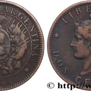 Commander Vite ARGENTINE 2 Centavos emblème / “Liberté” 1884 fwo_822333 Monde
