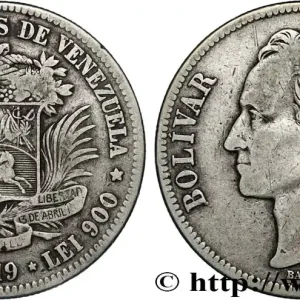 Meilleur Prix VENEZUELA 5 Bolivares Simon Bolivar 1919 Philadelphie fwo_827490 Monde