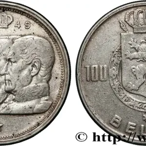 Nouveauté BELGIQUE 100 Franken (Francs) bustes des quatre rois de Belgique, légende flamande 1949 fwo_827589 Monde