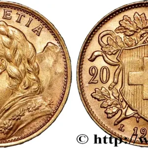 Retour Gratuit OR, PALLADIUM ET PLATINE INVESTISSEMENT 20 Francs "Vreneli" 1935 Berne fwo_832680 Monde