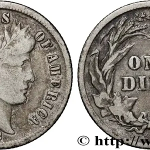ÉTATS-UNIS D'AMÉRIQUE 1 Dime Barber 1892 Philadelphie fwo_833669 Monde Meilleure Vente