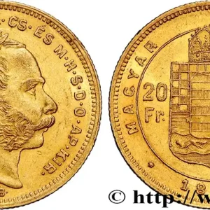 Livraison Gratuite OR, PALLADIUM ET PLATINE INVESTISSEMENT 20 Francs or ou 8 Forint, 1e type François-Joseph Ier 1877 Kremnitz fwo_834583 Monde