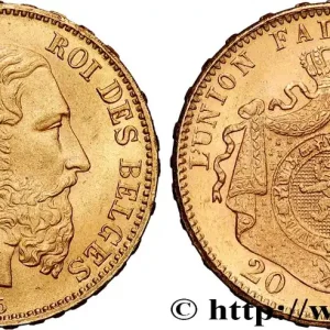 OR, PALLADIUM ET PLATINE INVESTISSEMENT 20 Francs Léopold II 1875 Bruxelles fwo_834611 Monde Authentique