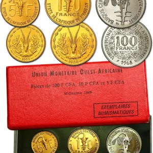 ÉTATS DE L'AFRIQUE DE L'OUEST (BCEAO) Série de présentation 5, 10 et 100 Francs CFA 1968 Paris fwo_835279 Monde Acheter En Ligne