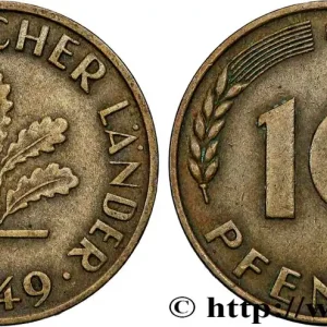 ALLEMAGNE 10 Pfennig “Bank deutscher Länder” 1949 Stuttgart - F fwo_836808 Monde Bon Plan