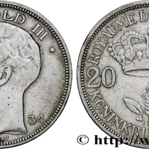 BELGIQUE 20 Francs Léopold III position A 1934 fwo_836811 Monde Quantité Limitée