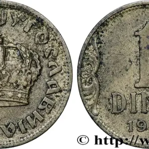 Remise YOUGOSLAVIE 1 Dinar couronne 1938 fwo_836812 Monde