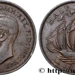 Dernier Modèle ROYAUME-UNI 1/2 Penny Georges VI 1948 fwo_836819 Monde
