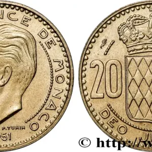 Livraison Express MONACO 20 Francs Rainier III 1951 Paris fwo_836832 Monde